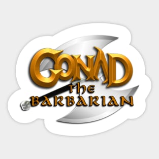 Gonad the Barbarian Title Axe Sticker